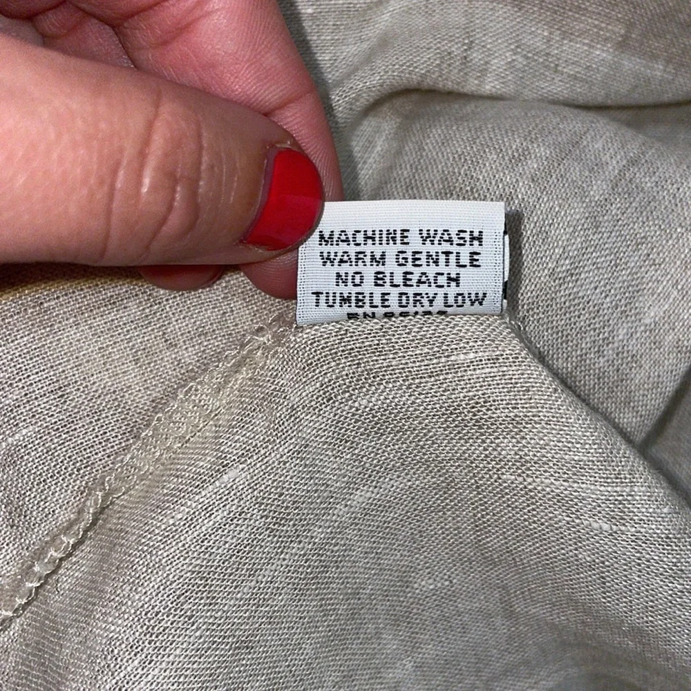 Bryn Walker Diana 100% Linen Wrap Maxi Dress in Natural SZ M NWT
